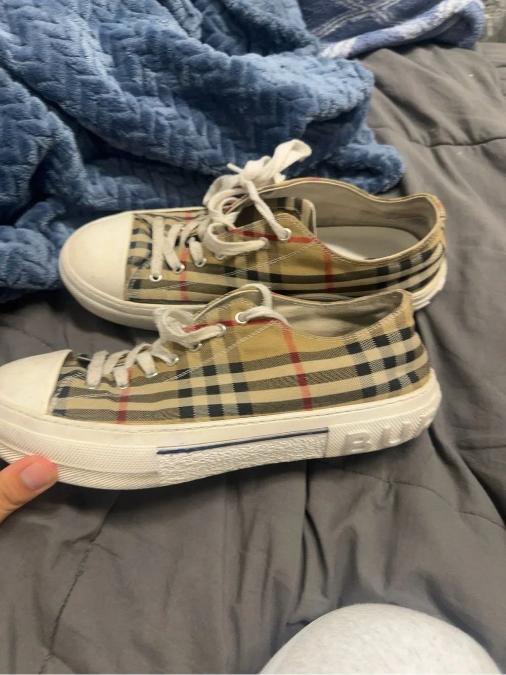 Burberry Nova Check / House Check low-top canvas sneakers,
